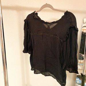 Black Cropped Blouse